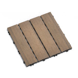 Maocao Hoom 11.8-in x 11.8-in Oak Prefinished Pressure Treated Composite Deck Tile (10.63-sq ft)
