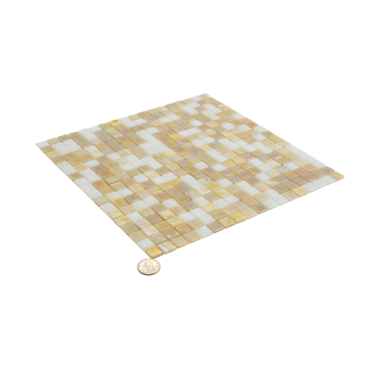 Apollo Tile Mingles Yellow Gold and White 11-1/2-in x 11-1/2-in Glossy Glass Uniform Squares Floor and Wall Tile (18.69-sq. ft/ Carton)