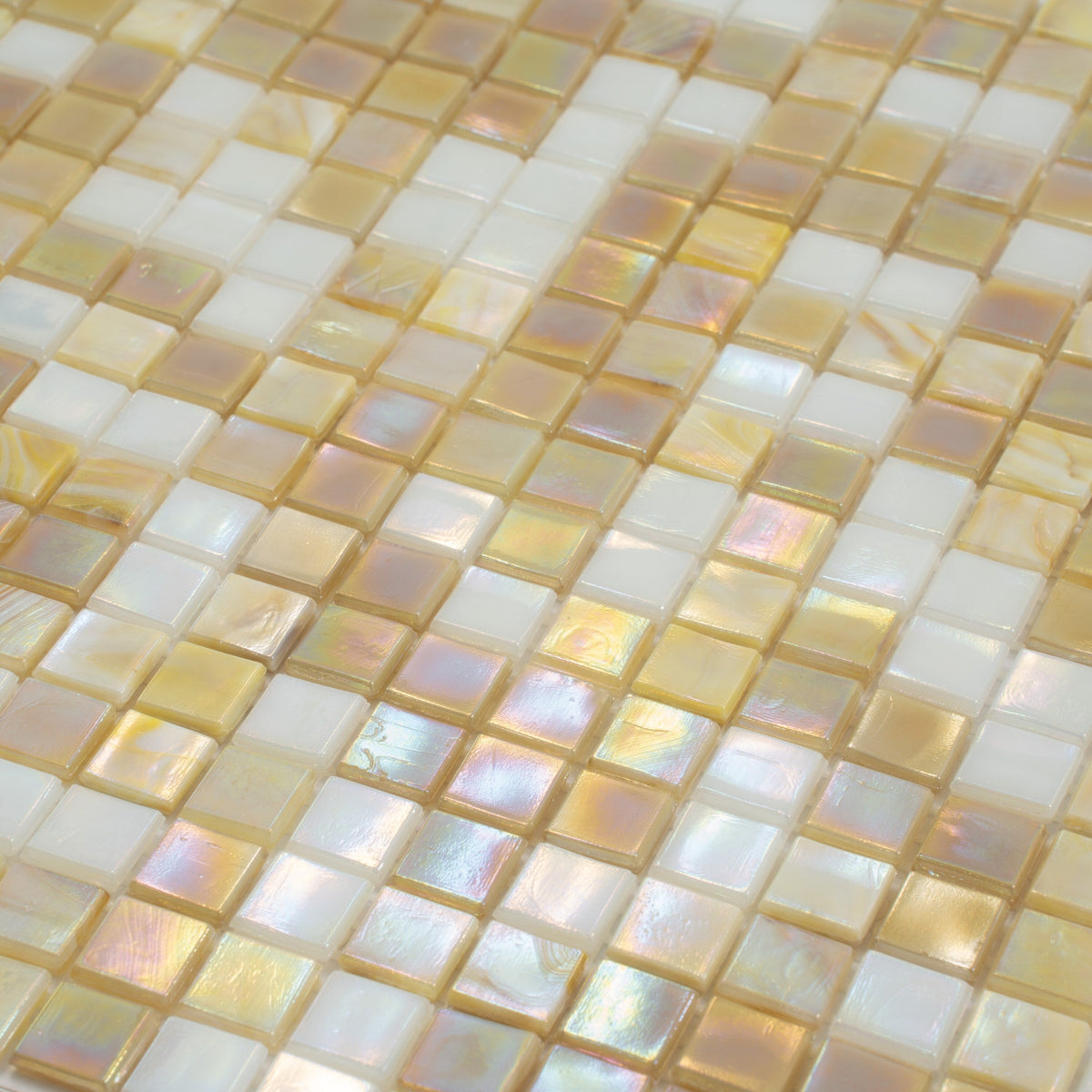 Apollo Tile Mingles Yellow Gold and White 11-1/2-in x 11-1/2-in Glossy Glass Uniform Squares Floor and Wall Tile (18.69-sq. ft/ Carton)