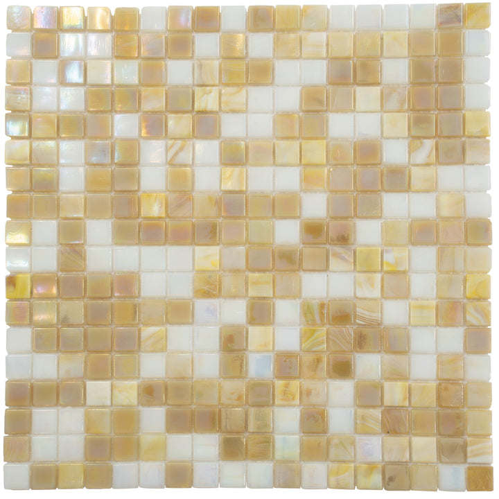Apollo Tile Mingles Yellow Gold and White 11-1/2-in x 11-1/2-in Glossy Glass Uniform Squares Floor and Wall Tile (18.69-sq. ft/ Carton)