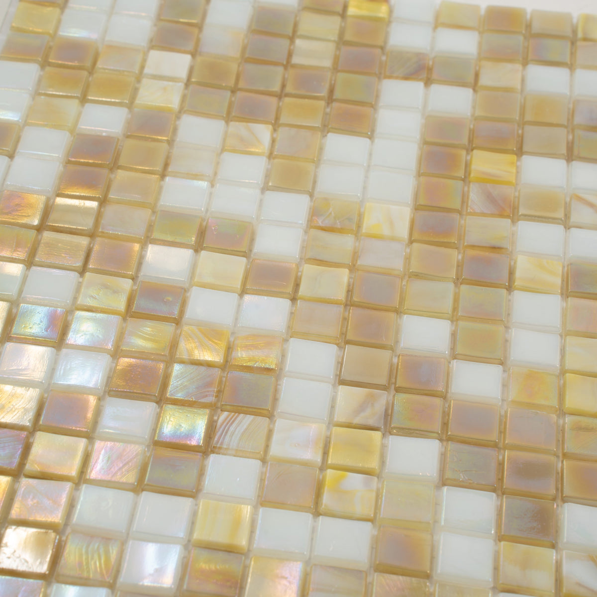 Apollo Tile Mingles Yellow Gold and White 11-1/2-in x 11-1/2-in Glossy Glass Uniform Squares Floor and Wall Tile (18.69-sq. ft/ Carton)