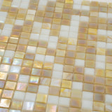 Apollo Tile Mingles Yellow Gold and White 11-1/2-in x 11-1/2-in Glossy Glass Uniform Squares Floor and Wall Tile (18.69-sq. ft/ Carton)