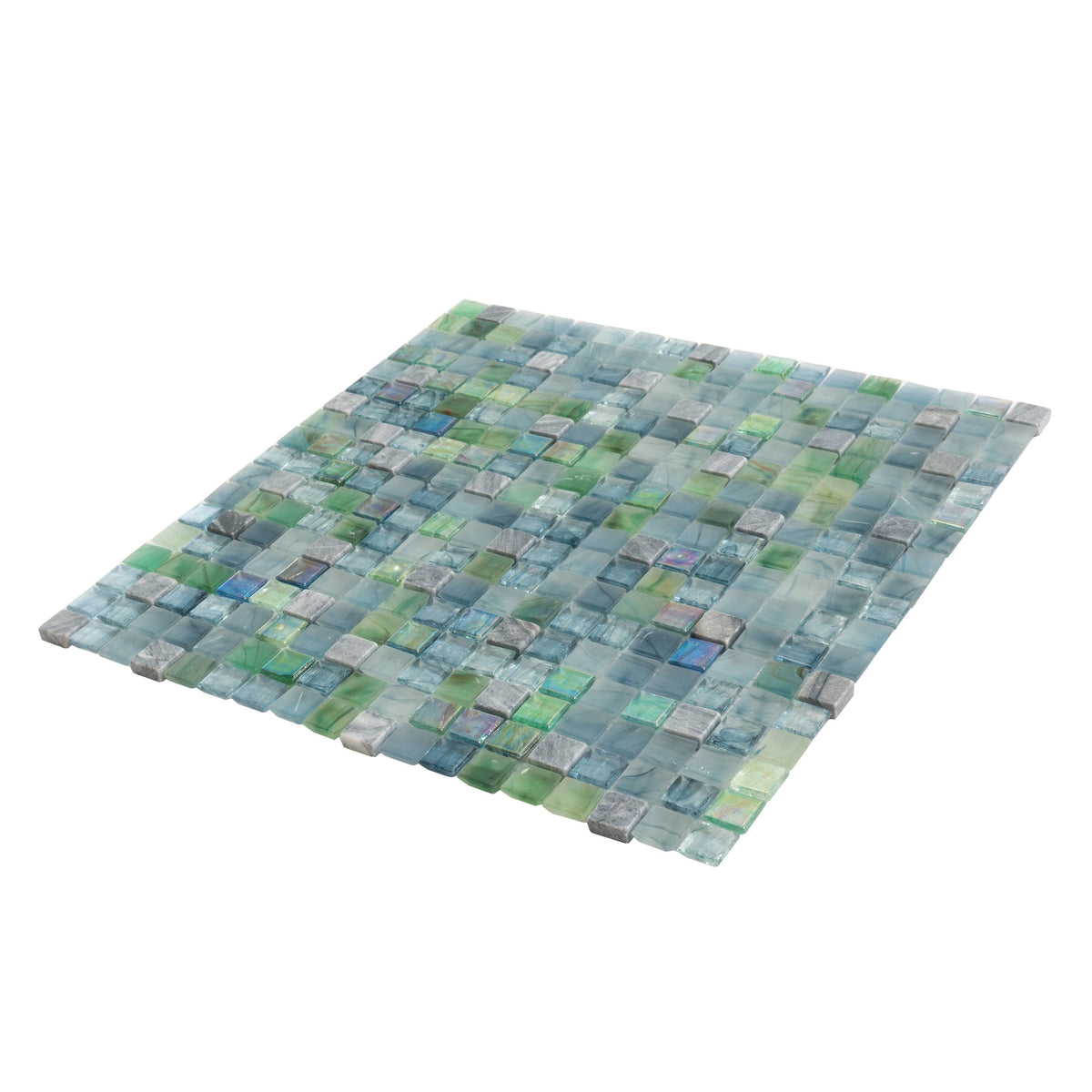 Apollo Tile Mingles Stone Blue and Green 11-1/2-in x 11-1/2-in Glossy Glass Uniform Squares Floor and Wall Tile (18.69-sq. ft/ Carton)