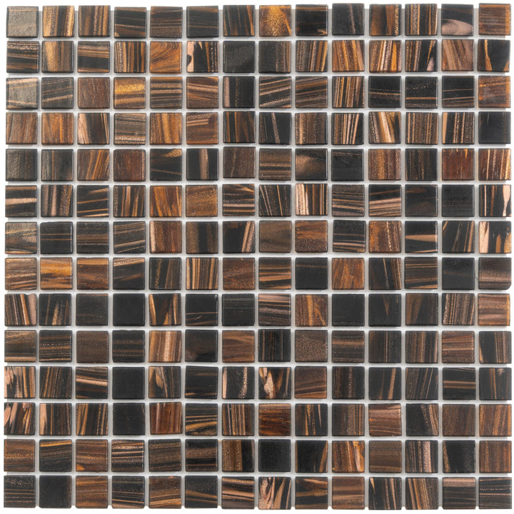 Apollo Tile Mingles Dark Brown 12-in x 12-in Glossy Glass Uniform Squares Floor and Wall Tile (20-sq. ft/ Carton)