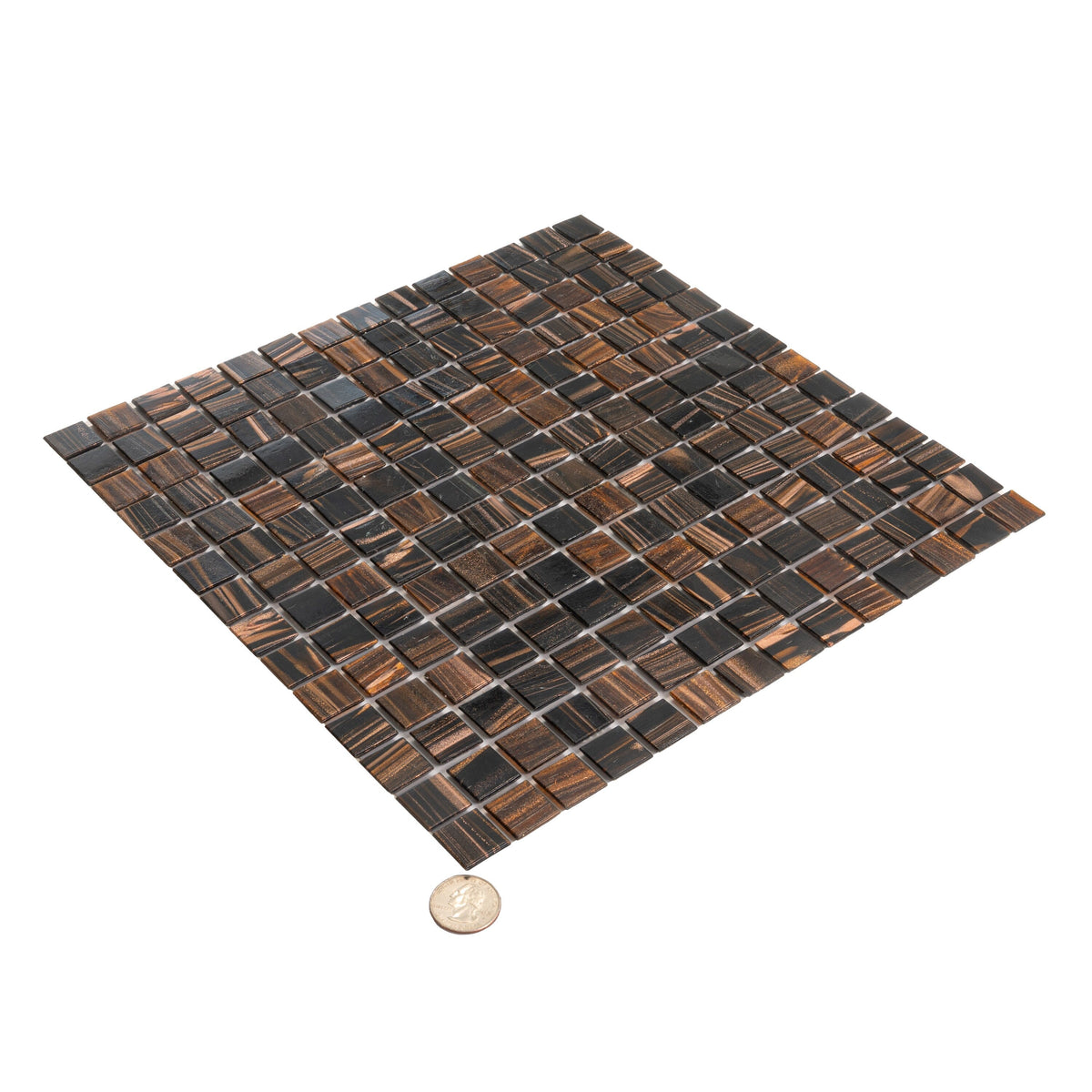 Apollo Tile Mingles Dark Brown 12-in x 12-in Glossy Glass Uniform Squares Floor and Wall Tile (20-sq. ft/ Carton)