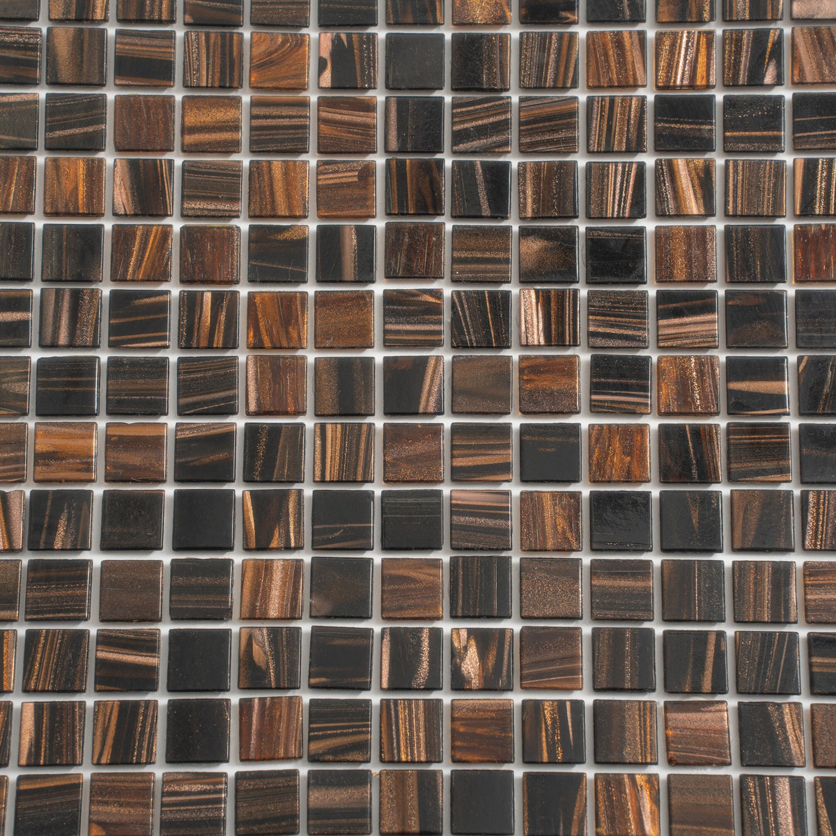 Apollo Tile Mingles Dark Brown 12-in x 12-in Glossy Glass Uniform Squares Floor and Wall Tile (20-sq. ft/ Carton)