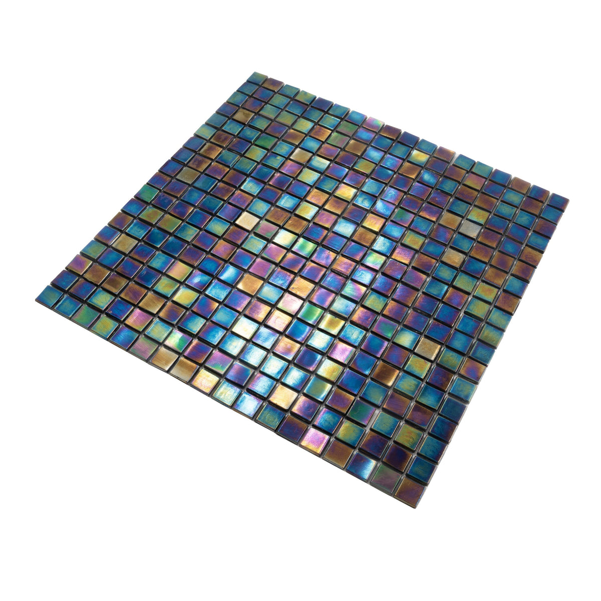 Apollo Tile Skosh Shimmer Multi Blue 11-1/2-in x 11-1/2-in Glossy Glass Uniform Squares Floor and Wall Tile (18.69-sq. ft/ Carton)