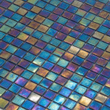 Apollo Tile Skosh Dark Shimmer Multi Blue 11-1/2-in x 11-1/2-in Glossy Glass Uniform Squares Floor and Wall Tile (18.69-sq. ft/ Carton)