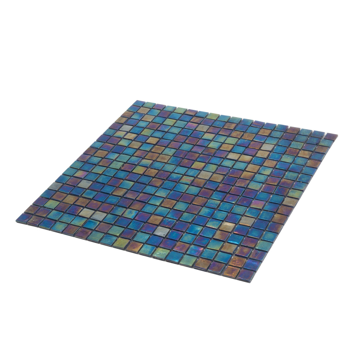 Apollo Tile Skosh Dark Shimmer Multi Blue 11-1/2-in x 11-1/2-in Glossy Glass Uniform Squares Floor and Wall Tile (18.69-sq. ft/ Carton)