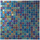Apollo Tile Skosh Dark Shimmer Multi Blue 11-1/2-in x 11-1/2-in Glossy Glass Uniform Squares Floor and Wall Tile (18.69-sq. ft/ Carton)