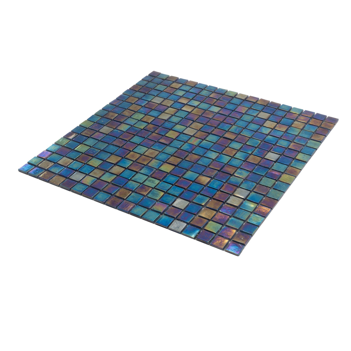Apollo Tile Skosh Dark Shimmer Multi Blue 11-1/2-in x 11-1/2-in Glossy Glass Uniform Squares Floor and Wall Tile (18.69-sq. ft/ Carton)