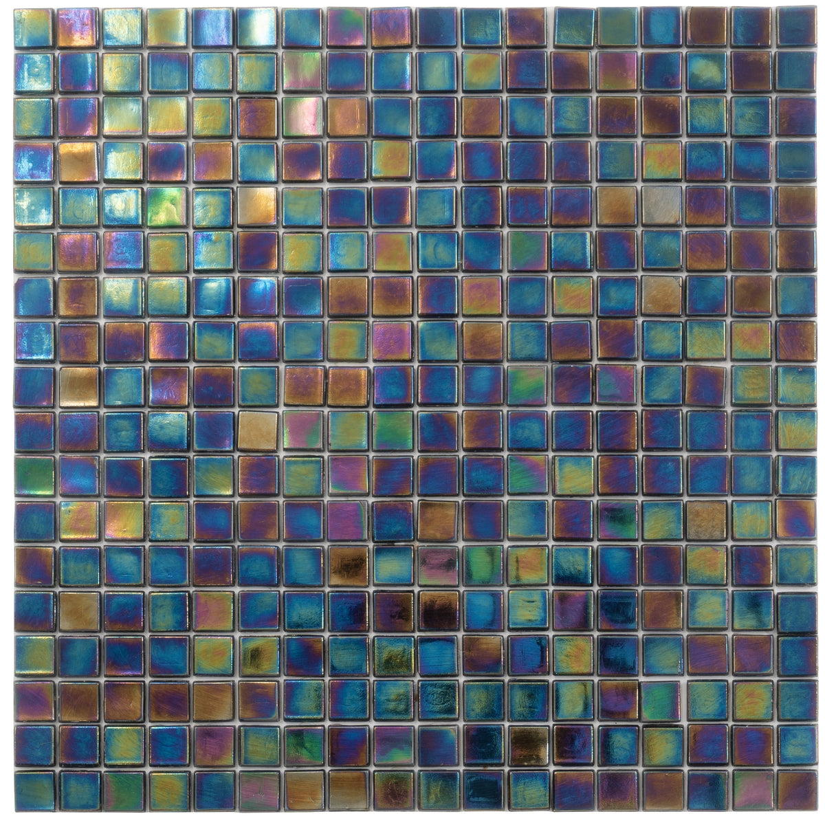 Apollo Tile Skosh Shimmer Multi Blue 11-1/2-in x 11-1/2-in Glossy Glass Uniform Squares Floor and Wall Tile (18.69-sq. ft/ Carton)