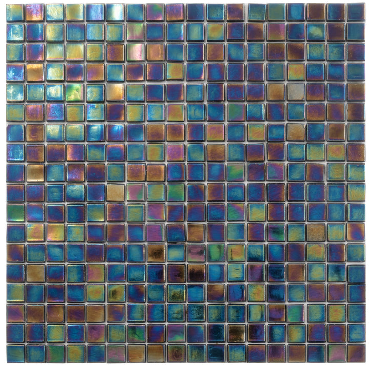 Apollo Tile Skosh Shimmer Multi Blue 11-1/2-in x 11-1/2-in Glossy Glass Uniform Squares Floor and Wall Tile (18.69-sq. ft/ Carton)