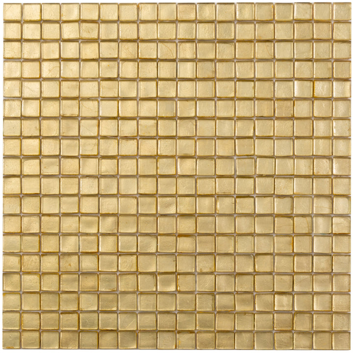 Apollo Tile Skosh Satin Sheen Gold 11-1/2-in x 11-1/2-in Glossy Glass Uniform Squares Floor and Wall Tile (18.69-sq. ft/ Carton)