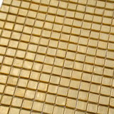 Apollo Tile Skosh Satin Sheen Gold 11-1/2-in x 11-1/2-in Glossy Glass Uniform Squares Floor and Wall Tile (18.69-sq. ft/ Carton)