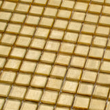 Apollo Tile Skosh Satin Sheen Gold 11-1/2-in x 11-1/2-in Glossy Glass Uniform Squares Floor and Wall Tile (18.69-sq. ft/ Carton)