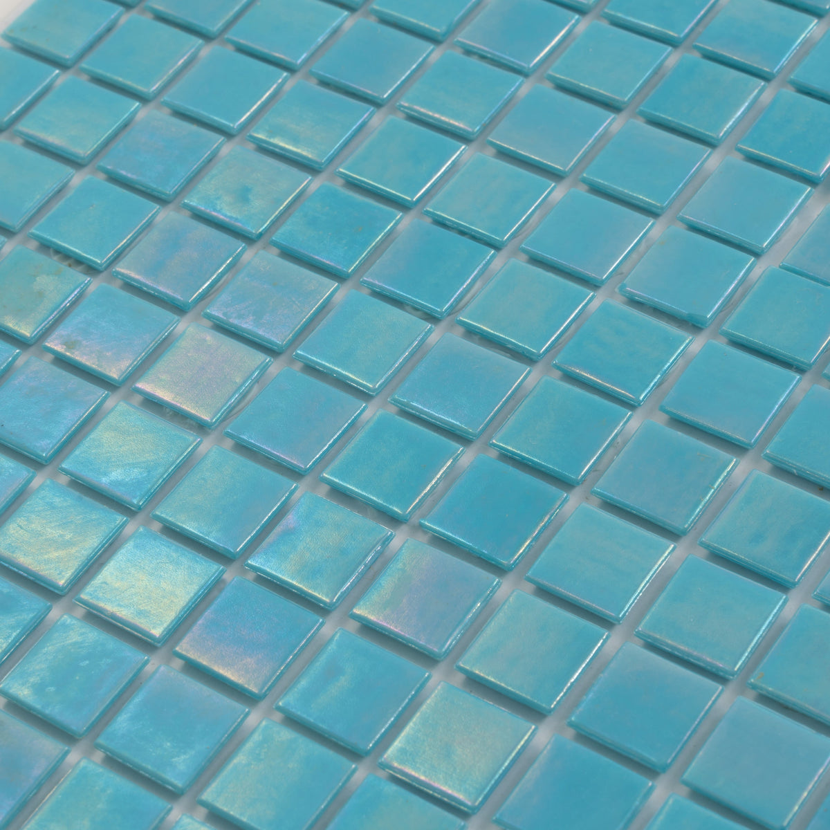 Apollo Tile Nacreous Cyan Blue 12-in x 12-in Glossy Glass Uniform Squares Floor and Wall Tile (20-sq. ft/ Carton)