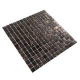 Apollo Tile Celestial Umber Brown and Gold 12-in x 12-in Glossy Glass Uniform Squares Floor and Wall Tile (20-sq. ft/ Carton)