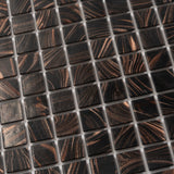 Apollo Tile Celestial Umber Brown and Gold 12-in x 12-in Glossy Glass Uniform Squares Floor and Wall Tile (20-sq. ft/ Carton)