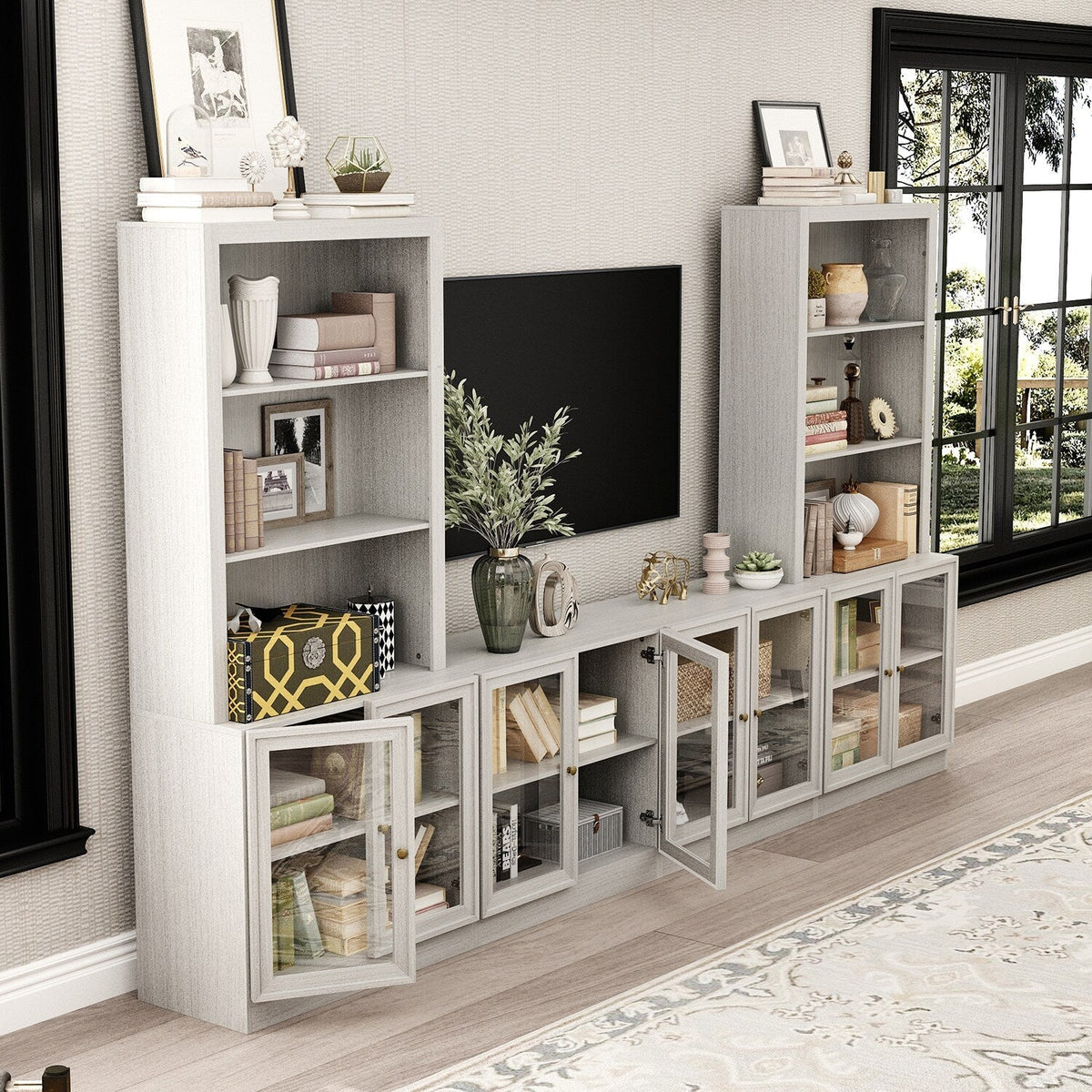 FUFU&GAGA Modern/Contemporary Gray Tv Cabinet (Accommodates TVs up to 56-in)