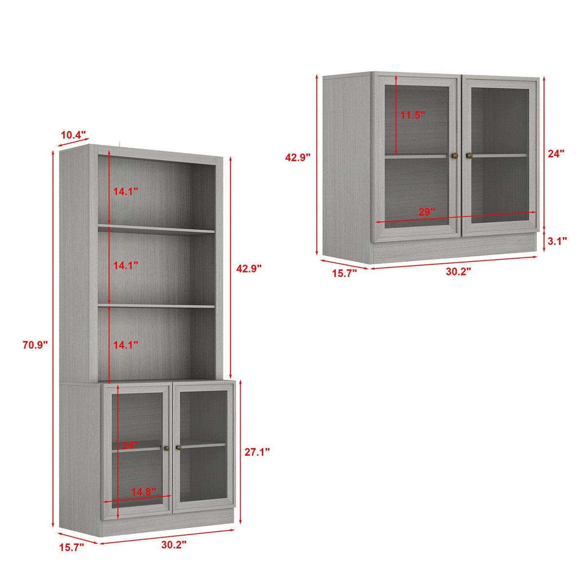 FUFU&GAGA Modern/Contemporary Gray Tv Cabinet (Accommodates TVs up to 56-in)