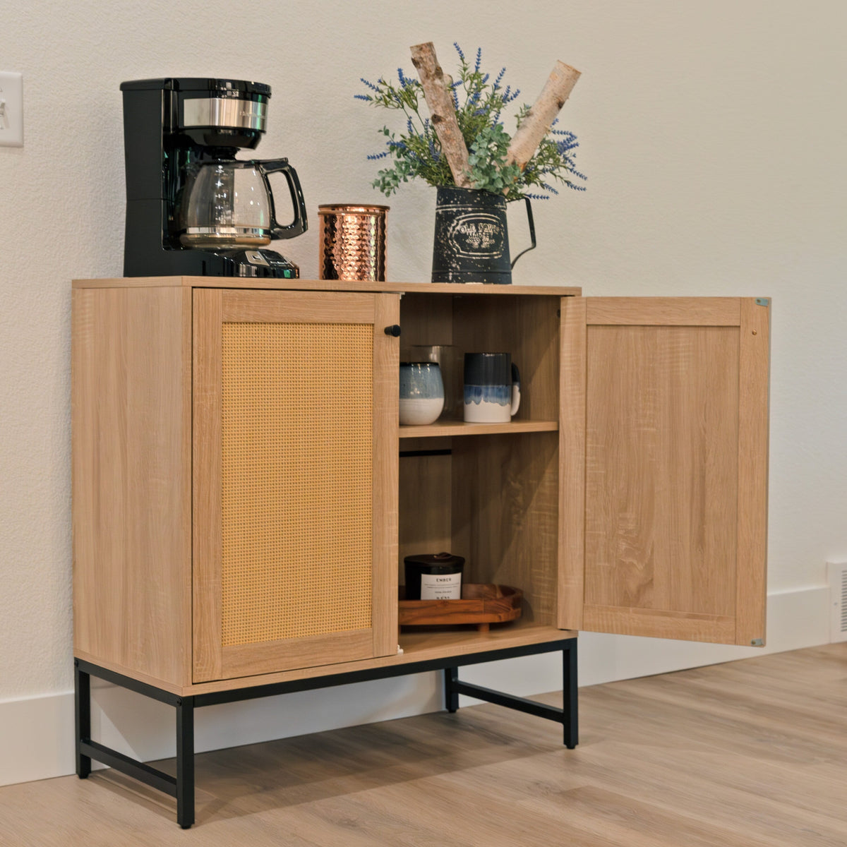 Sunnydaze Decor Brown 1-Shelf Office Cabinet