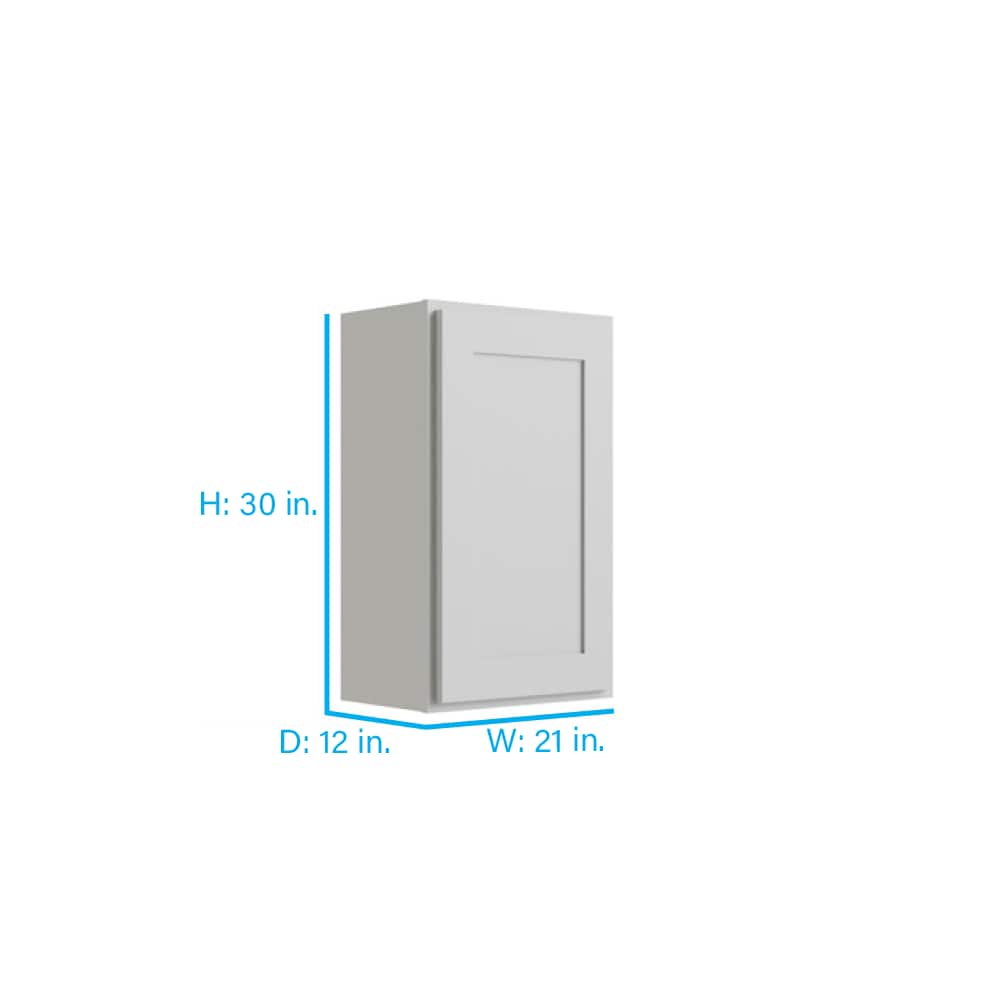 RELIABILT 21-in W x 30-in H x 12-in D Grey Wall Fully Assembled Plywood Cabinet (Shaker Door Style)