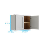 RELIABILT Parkstone 33-in W x 24-in H x 12-in D Grey Wall Fully Assembled Plywood Cabinet (Shaker Door Style)