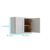 RELIABILT 24-in W x 24-in H x 12-in D Grey Wall Fully Assembled Plywood Cabinet (Shaker Door Style)