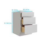 RELIABILT Parkstone 24-in W x 34.5-in H x 24-in D Grey 3-Drawer Base Fully Assembled Plywood Cabinet (Flat Panel Style)