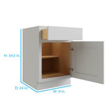 RELIABILT Parkstone 9-in W x 34.5-in H x 24-in D Grey 1-Drawer Base Fully Assembled Plywood Cabinet (Flat Panel Shaker Style)