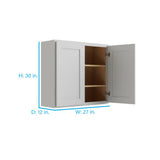 RELIABILT 27-in W x 30-in H x 12-in D Grey Wall Fully Assembled Plywood Cabinet (Shaker Door Style)