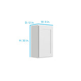RELIABILT Parkstone 9-in W x 30-in H x 12-in D White Wall Fully Assembled Plywood Cabinet (Shaker Door Style)