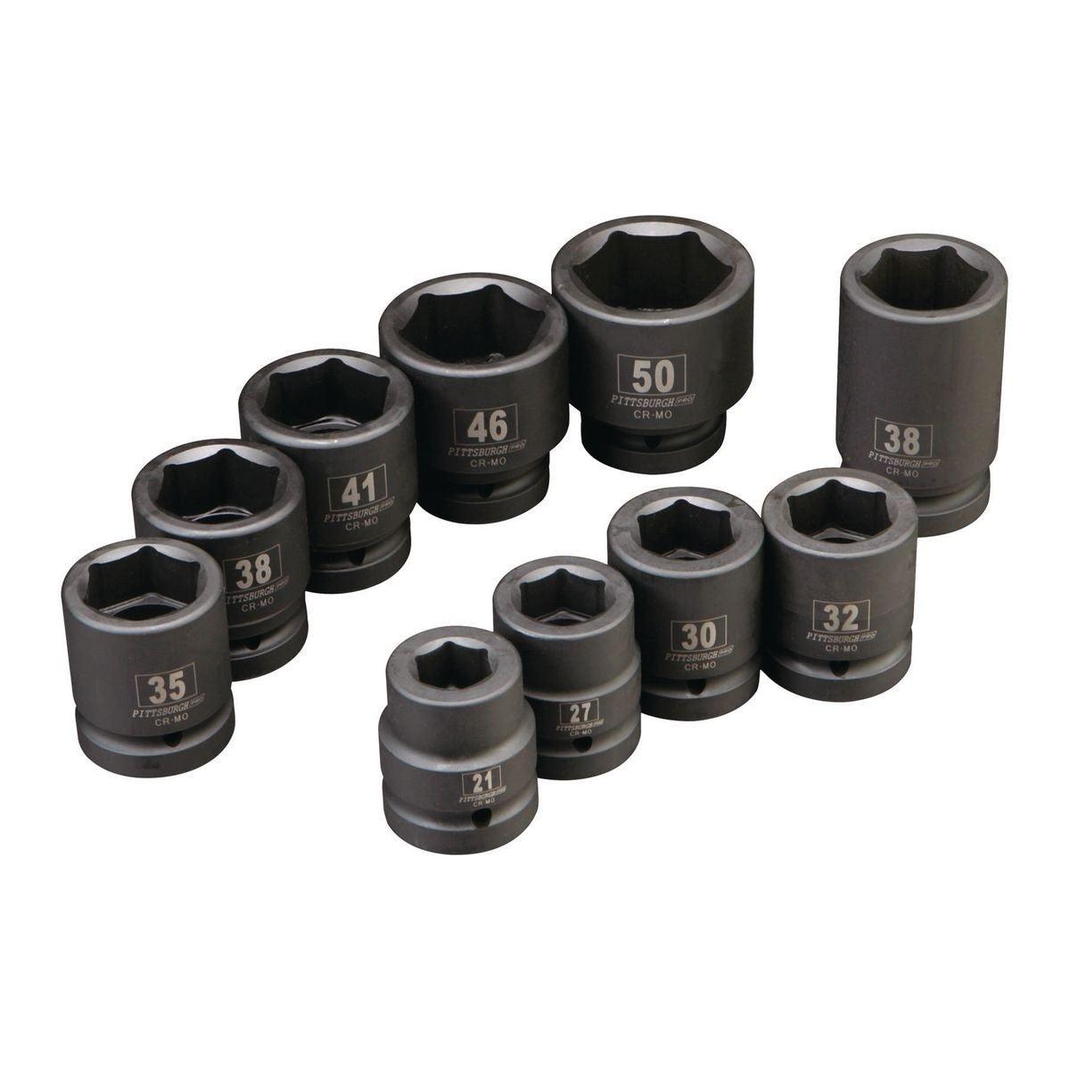 1 in. Drive Metric Impact Socket Set, 10 Pc.