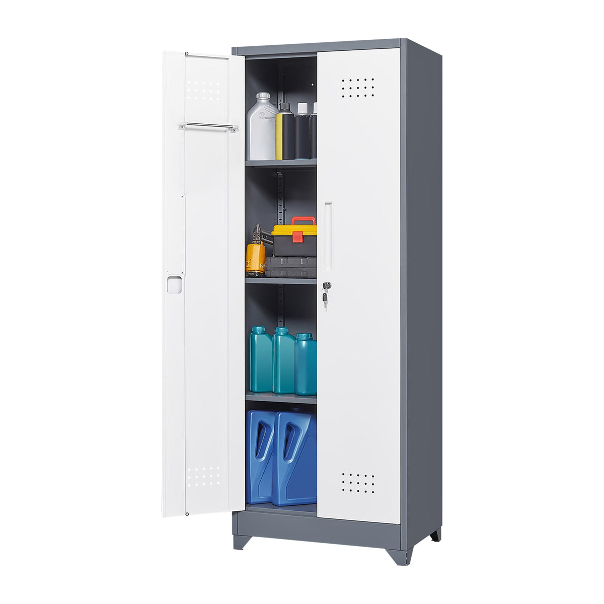 SINOFURN White 3-Shelf Office Cabinet