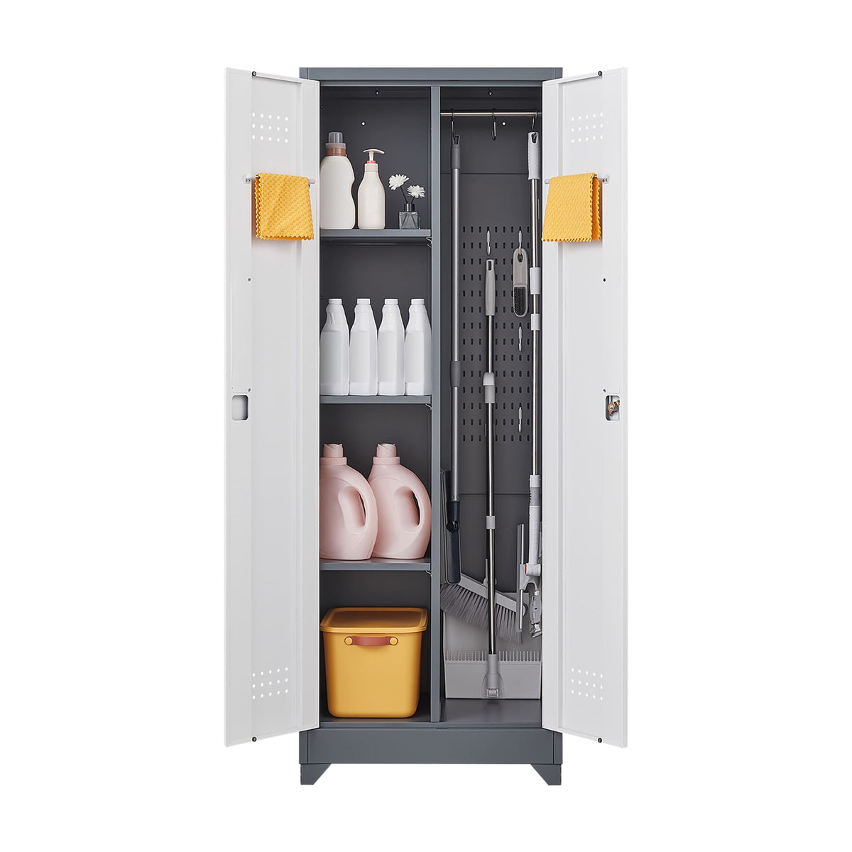 SINOFURN White 3-Shelf Office Cabinet