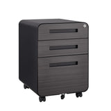 SINOFURN Black 3-Drawer 15.8-in File Cabinet