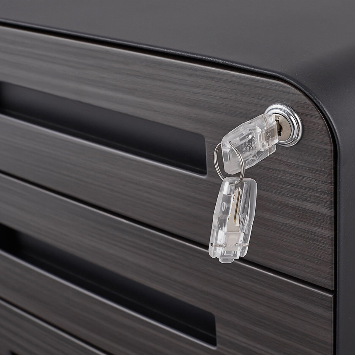 SINOFURN Black 3-Drawer 15.8-in File Cabinet