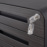 SINOFURN Black 3-Drawer 15.8-in File Cabinet