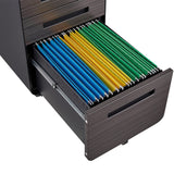 SINOFURN Black 3-Drawer 15.8-in File Cabinet