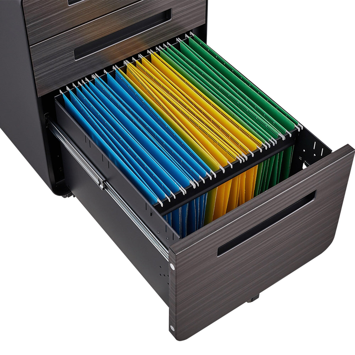 SINOFURN Black 3-Drawer 15.8-in File Cabinet