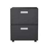 SINOFURN Black 2-Drawer 19.7-in File Cabinet