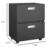 SINOFURN Black 2-Drawer 19.7-in File Cabinet