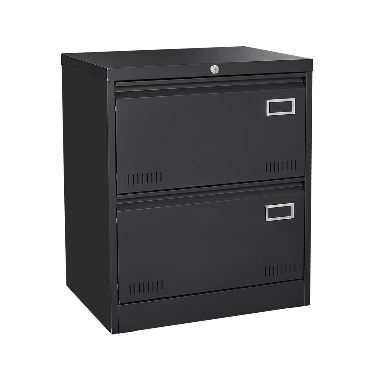 SINOFURN Black 2-Drawer 23.6-in File Cabinet