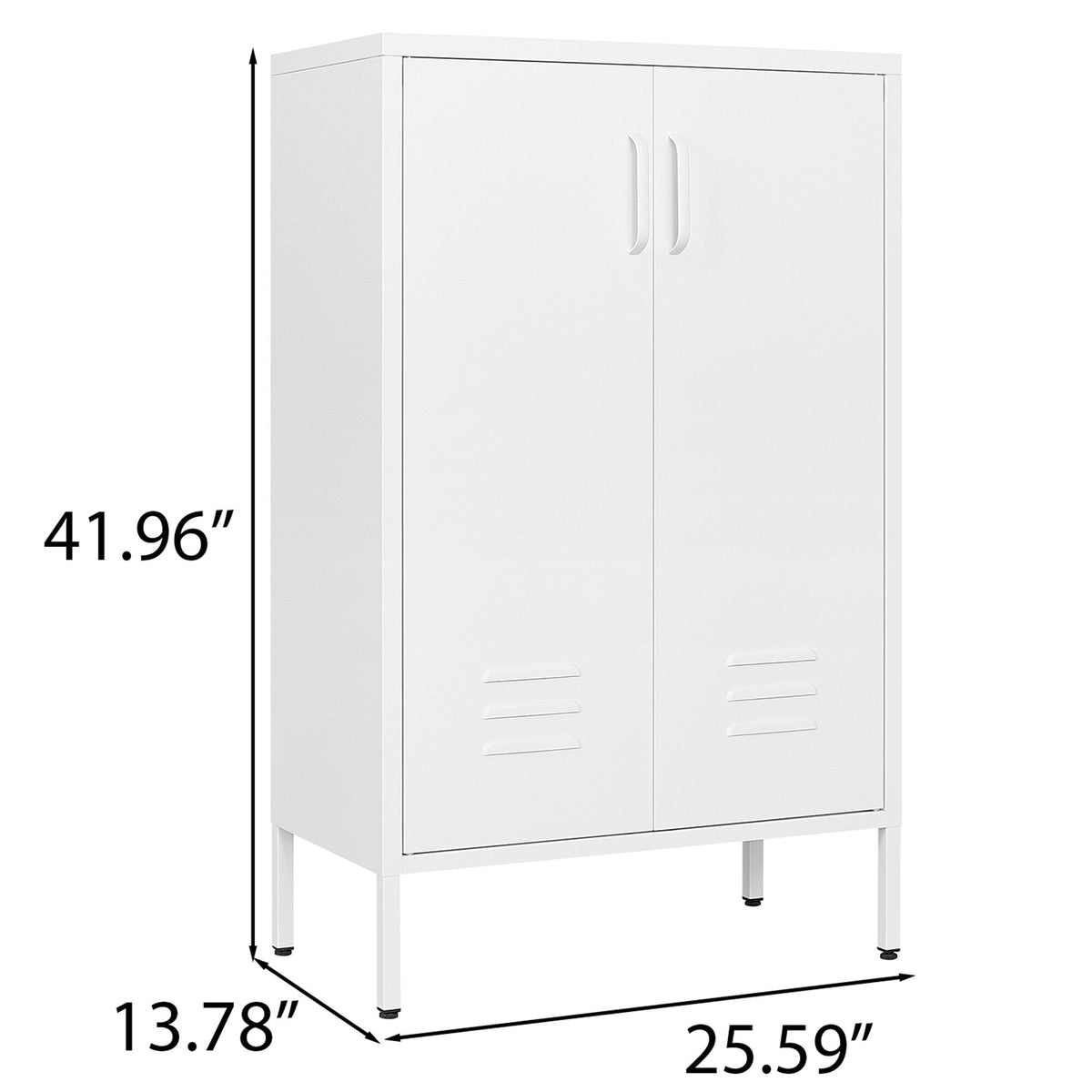 SINOFURN White 25.6-in File Cabinet