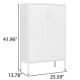 SINOFURN White 25.6-in File Cabinet