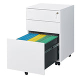 SINOFURN White 3-Drawer 15.4-in File Cabinet