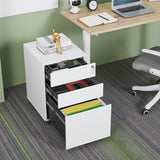 SINOFURN White 3-Drawer 15.4-in File Cabinet