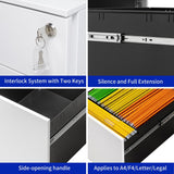 SINOFURN White 3-Drawer 15.4-in File Cabinet