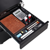 SINOFURN Black 3-Drawer 15.4-in File Cabinet